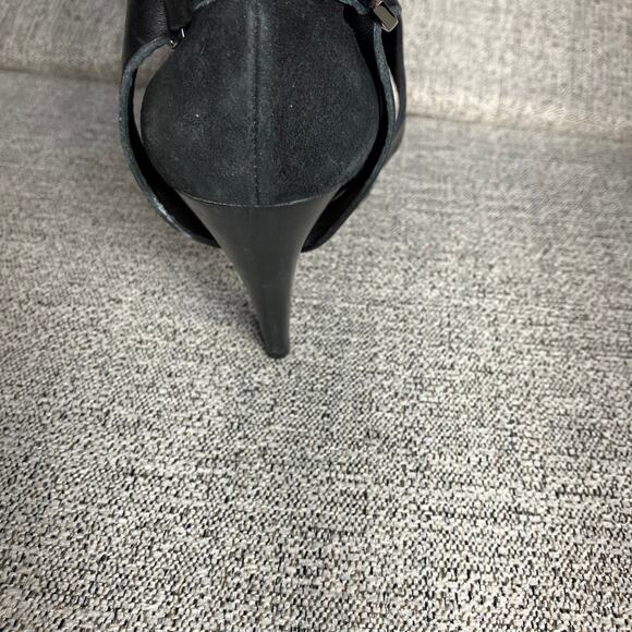 Mea Shadow Leather Harness Strap Cassandra Suede Heeled Boots 8.5 - Picture 6 of 11